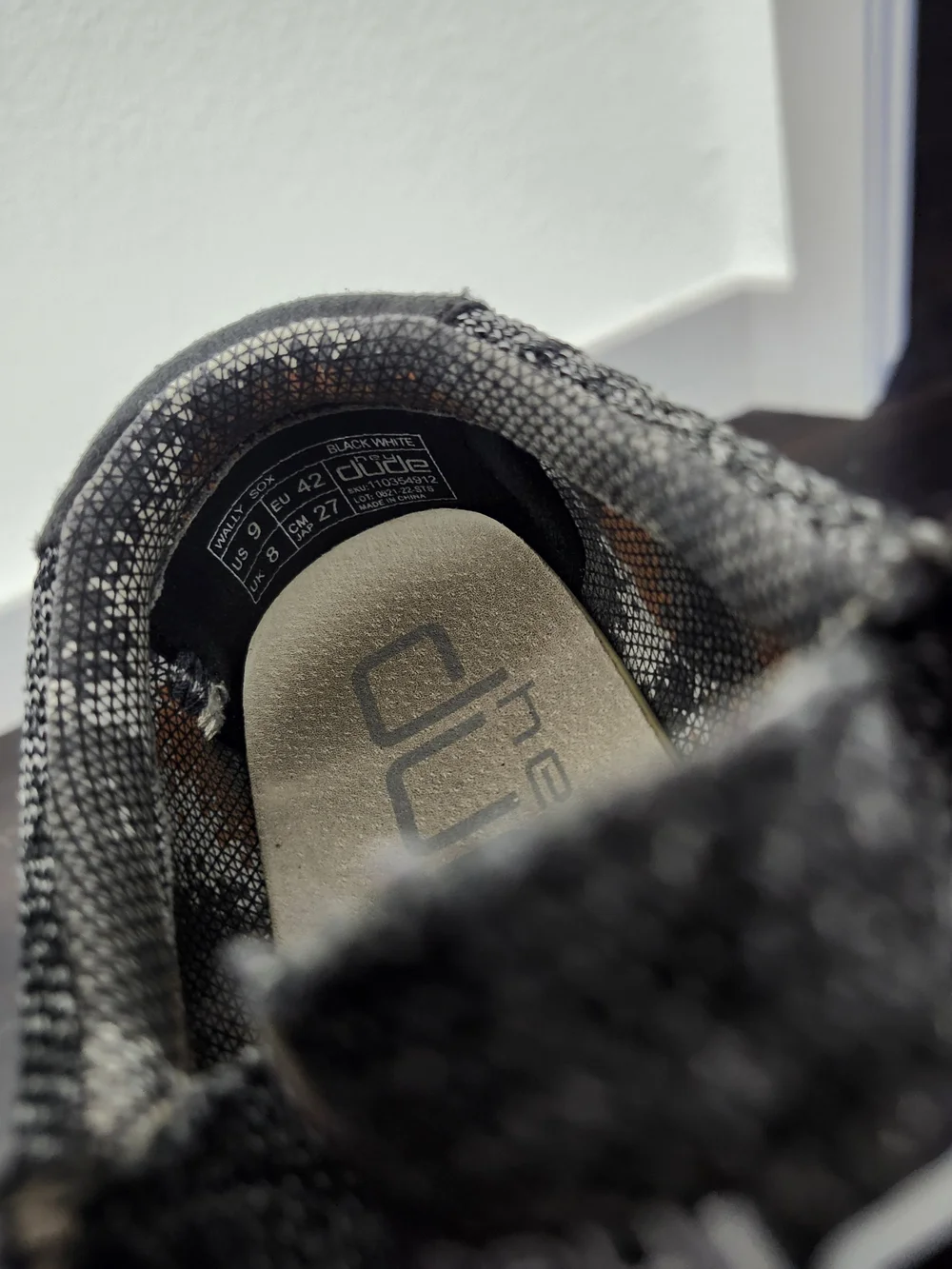 Hey Dude Men's Black & Gray Woven Slip-On Loafers